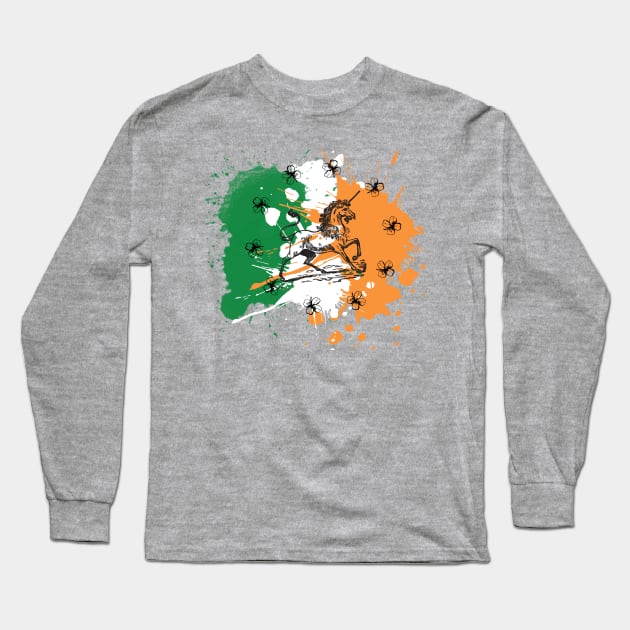 Irish Unicorn Long Sleeve T-Shirt by LylaLace Studio